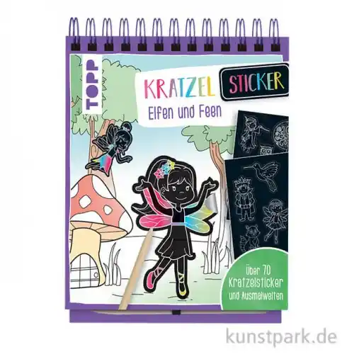 Original Kratzel-Stickerbuch - Elfen, Topp Verlag