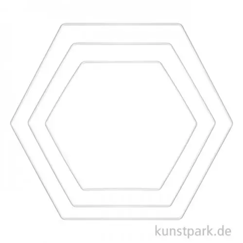 Metallringe Hexagon, Weiß, je 1 x 20 cm + 25 cm + 30 cm, 3 Stück Heute Kaufen