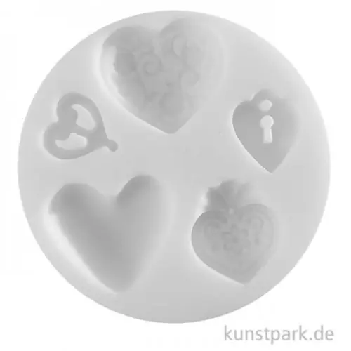 Top-Qualität Silikonform - Herzen, 70 mm Durchmesser