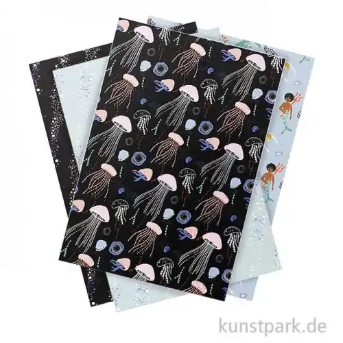 Beliebt Motivpapier Block - Mermaid, 30 Blatt