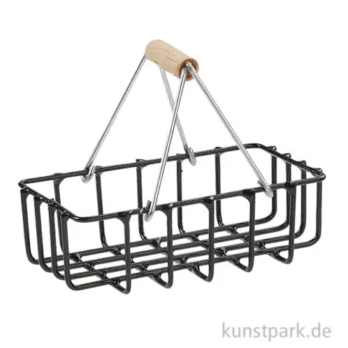 Nur Heute Miniatur Drahtkorb, Schwarz, 4,5 x 2,7 x 3,4 cm