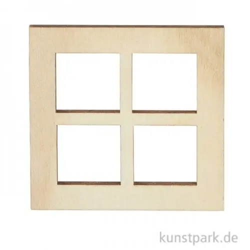 Ab Werk Miniatur Fenster, Holz, 7 x 7 cm, 3 Stück