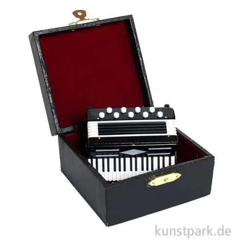 Miniatur Akkordeon mit Koffer, 8 x 9 cm Top-Preis