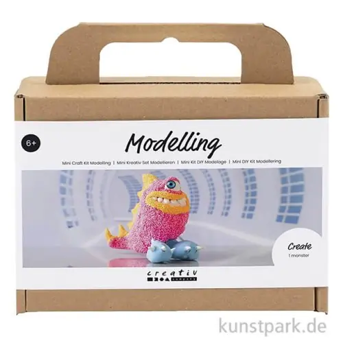 Preiswert Mini Bastelset - Monster Modellieren, Neonpink