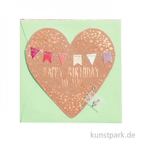 Markenprodukt Good old friends - Mini Herz Kärtchen, Happy Birthday