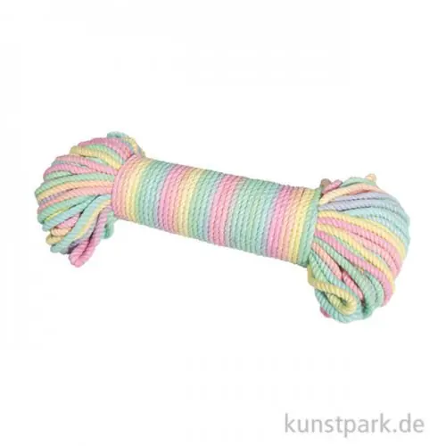 Geprüft Makramee Garn, Regenbogen, 3 mm Durchmesser, 30 m, ca. 110g