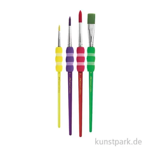 Geld-Zurück-Garantie Faber-Castell Pinsel Soft-Touch, Synthetik, 4er Set, Bunt