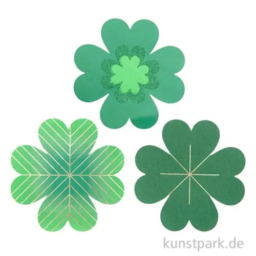 Glücksklee aus Papier mit Hot Foil, 100 x 100 mm, 60 Stück Preis Gesenkt