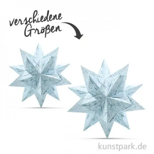 Sonderaktion Bascetta-Stern Bastelset - Weiß-Winterornament Eisblau, 90g