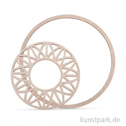 Holzscheibe Dream mit 18 cm Ring - modern, 13 cm, 2 Stück Schneller Versand