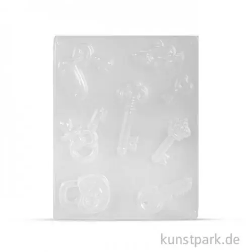 Gießform - Glücks-Schlüssel, 8 Motive, 3,5 - 7 cm Expressversand