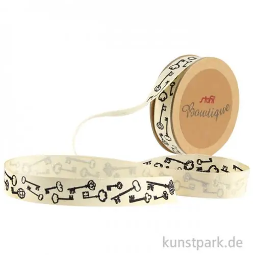 Dekoband - Schlüssel, 15 mm x 5 m Preisknaller