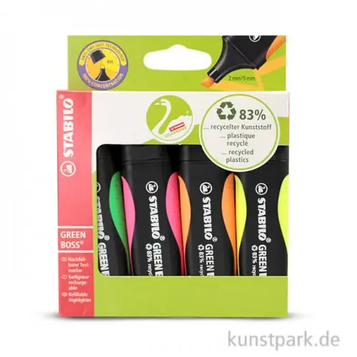 Geld-Zurück-Garantie STABILO GREEN BOSS Textmarker 4er Etui
