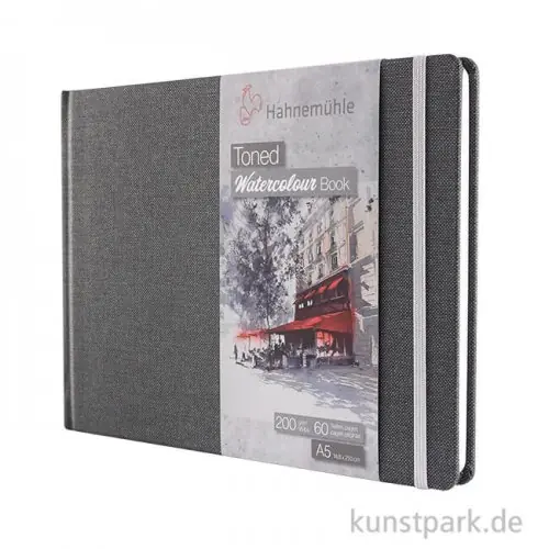 Beliebt Hahnemühle Toned Watercolour Book Grey, 30 Blatt, 200g