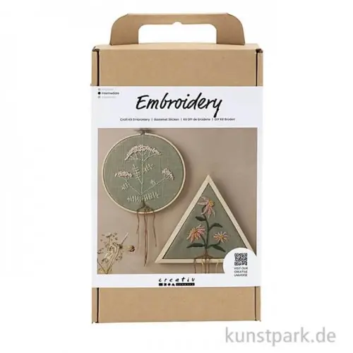 Markenware Stickset für Anfänger - Rahmen, Staubgrün