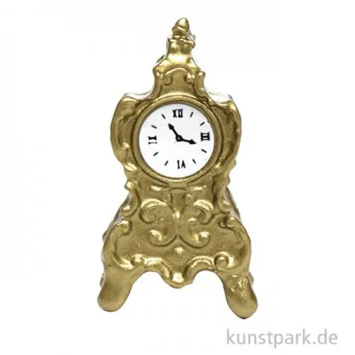 Miniatur Kaminuhr, Gold, 1,5 x 0,9 x 2,8 cm Kostenloser Versand