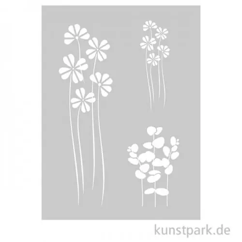 Schablone - Flower Mix, 15 x 20 cm Solange Der Vorrat Reicht