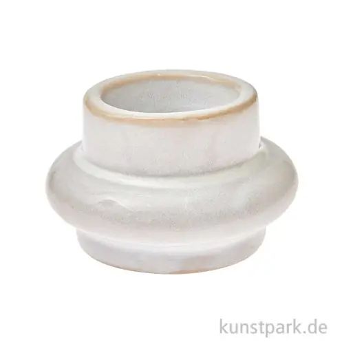 Kerzenhalter Altweiß, Porzellan, 8 x 5 x 8 cm Nur Heute