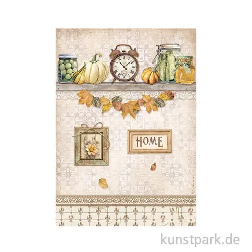 Stamperia Reispapier - Golden Harmony Clock Pumpkins, DIN A4 Top-Preis