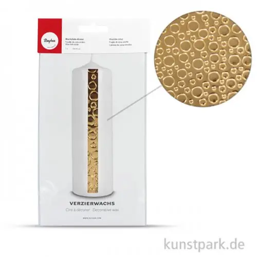 Wachsfolie - Kreise Gold, 20x10 cm, 1 Stück Nur Für Kurze Zeit