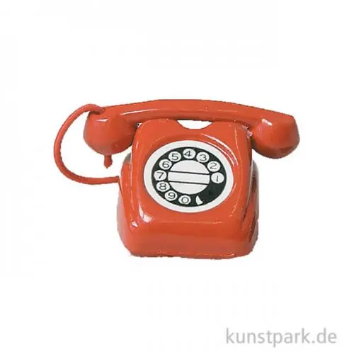 Miniatur Telefon - rot, 3,5 cm Hochwertig