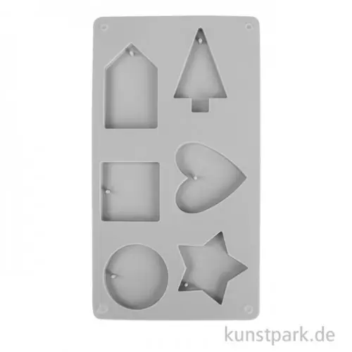 Silikon-Gießform mit 6 verschiedenen Deko-Formen Bestpreis