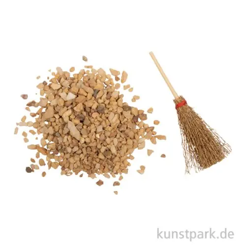 Miniatur Deko Set, Besen + Kies, 8,6 cm Sonderangebot