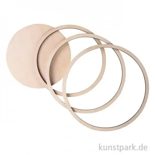 Expressversand Holzringe mit Holzplatte, Durchmesser 60 cm, 8-teilig