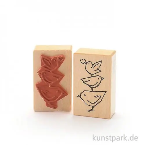 Stempel - Drei Vögel mit Herz - 5x8 cm Schnäppchen