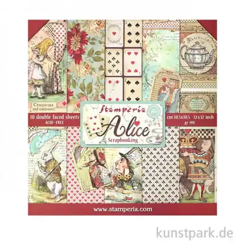 Stamperia Scrapbooking Pad - Alice, 30,5 x 30,5 cm, 10 Blätter Günstig