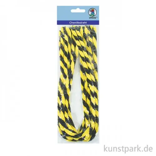 Top-Preis Pfeifenputzer Chenilledraht Halloween, 50 cm, 10 Stück - Gelb-Schwarz