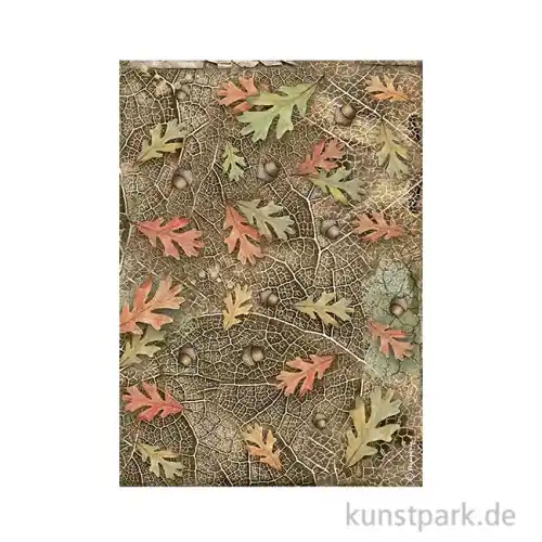 Stamperia Reispapier - Forest Acorns Leaves, DIN A4 Aktuell