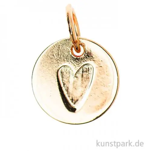 Schmuck-Anhänger Mini-Scheibe - Herz, Gold Jetzt Bestellen