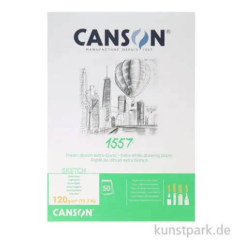 Geprüft Canson 1557 Skizzenpapier, 50 Blatt, 120 g