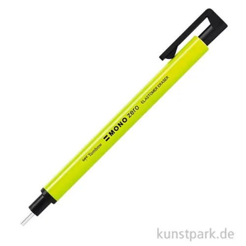 Weltweiter Versand Tombow Präzisions-Radierer MONO.zero rund, Neongelb