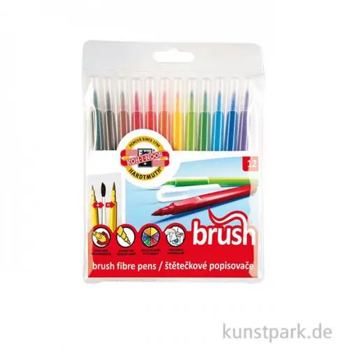 Sichere Zahlung Koh-I-Noor Brush Pen, 12 Stifte im Etui