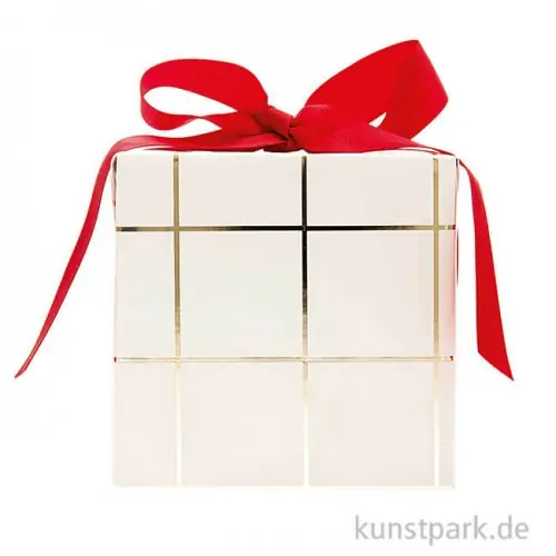 Geschenkpapier - Beige mit goldenem Karomuster, 200 x 70 cm Direkt Vom Hersteller