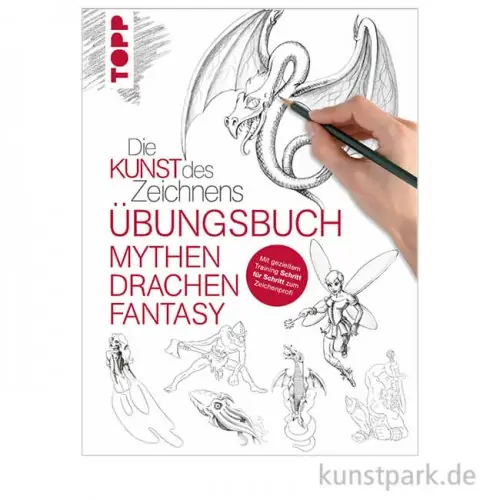 Kunst des Zeichnens Mythen, Drachen, Fantasy - Übungsbuch, Topp Verlag Weltweiter Versand