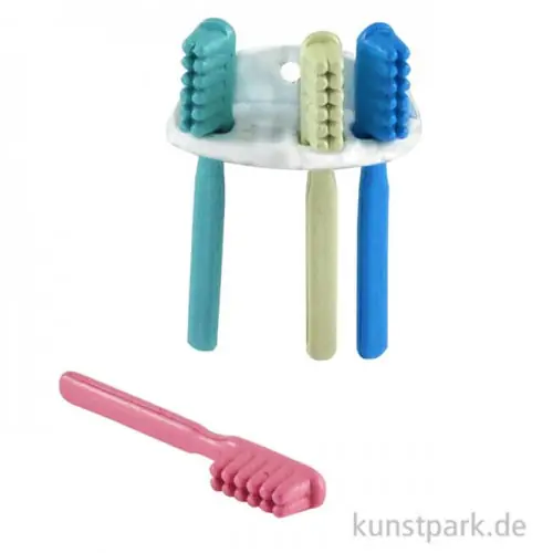 Bestpreis Mini Zahnbürstenset mit Halter, 2 cm