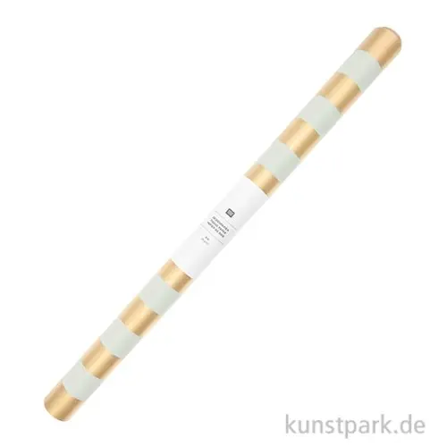 Exklusiv Seidenpapier - Streifen, Creme Gold, 50 cm x 4 Meter, 28 g