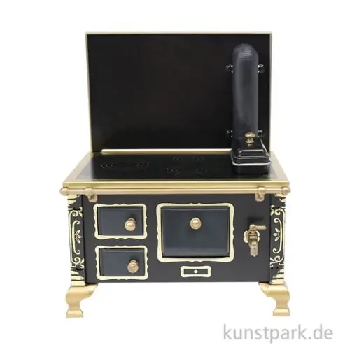 Super-Preis Miniatur Küchenherd, Metall Schwarz, 11 x 7 x 13 cm