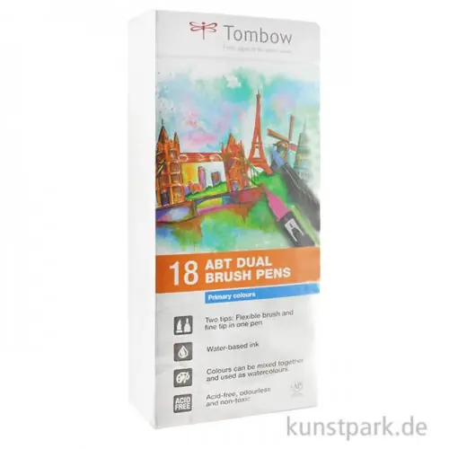 Tombow Dual Brush Pen - Set 18 Grundfarben Finale Aktion