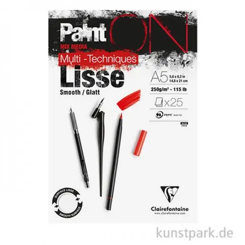 Limited Edition Clairefontaine Paint'ON Papier Lisse, Glatt, 250g
