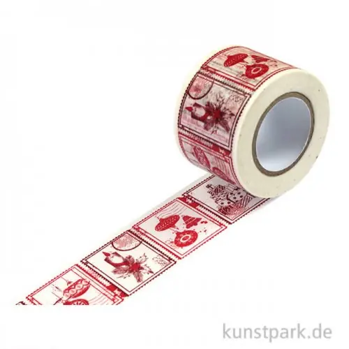 Motiv-Klebeband Washitape - Weihnachtsbriefmarken 30 mm, 10 m Rolle Top-Angebot