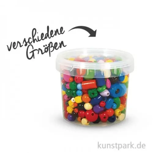 Top-Seller Holz-Perlen Mix bunt, 4-16 mm