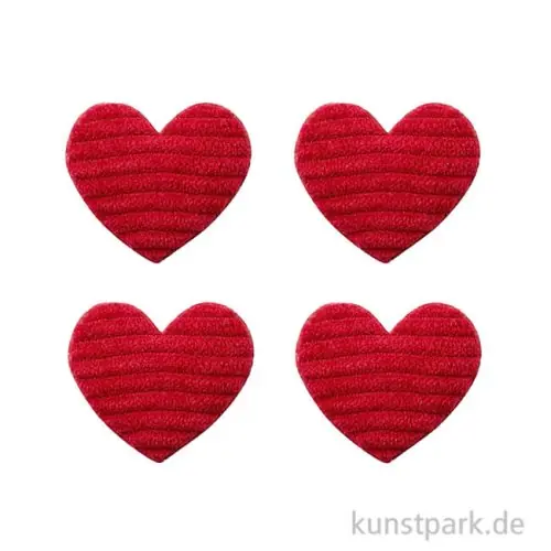 Jetzt Bestellen Miniatur Stoffherz, Rot, 3,5 cm, 4 Stück