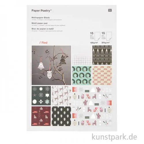 Motivpapier Block - I love Christmas, 30 Blatt Billig