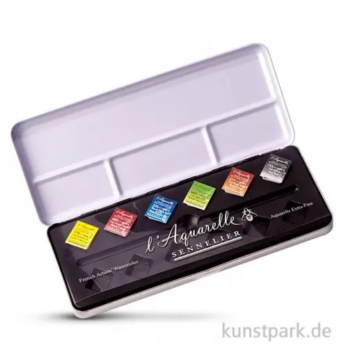 Sennelier Aquarell - Einsteigerset mit 6 1/2 Näpfchen und 6 Reserve Aktuell
