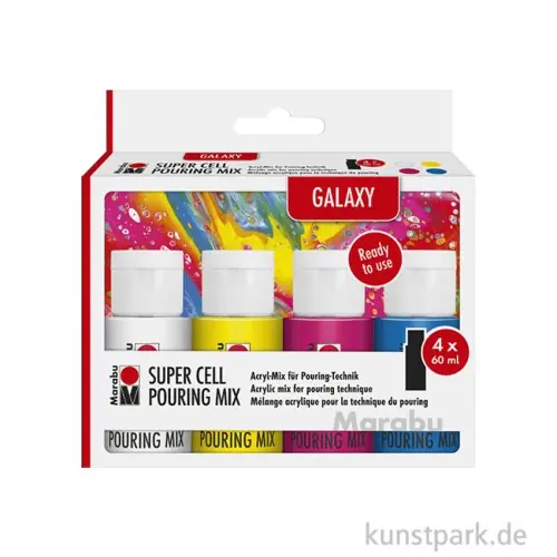 Marabu Super Cell Pouring Farben - Galaxy, 4 x 60 ml Günstig