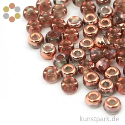 Rocailles Metallic mit Großloch - 5,5 mm - 80 Stück Super-Preis